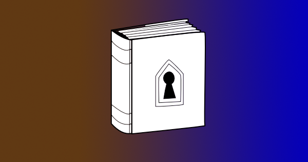 Jormic's symbol of a book with a keyhole